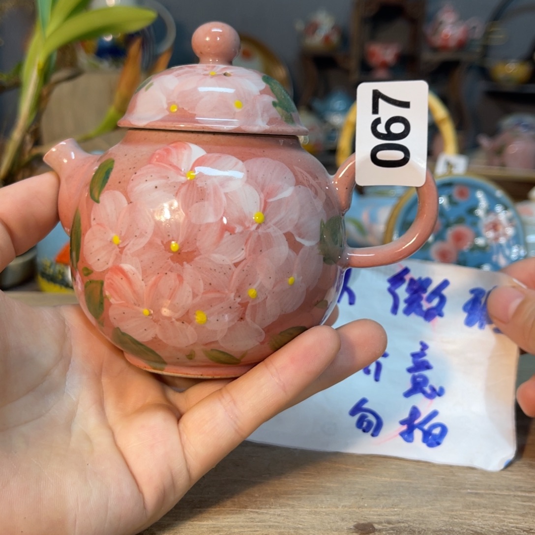 壶素浅陶瓷手工手绘