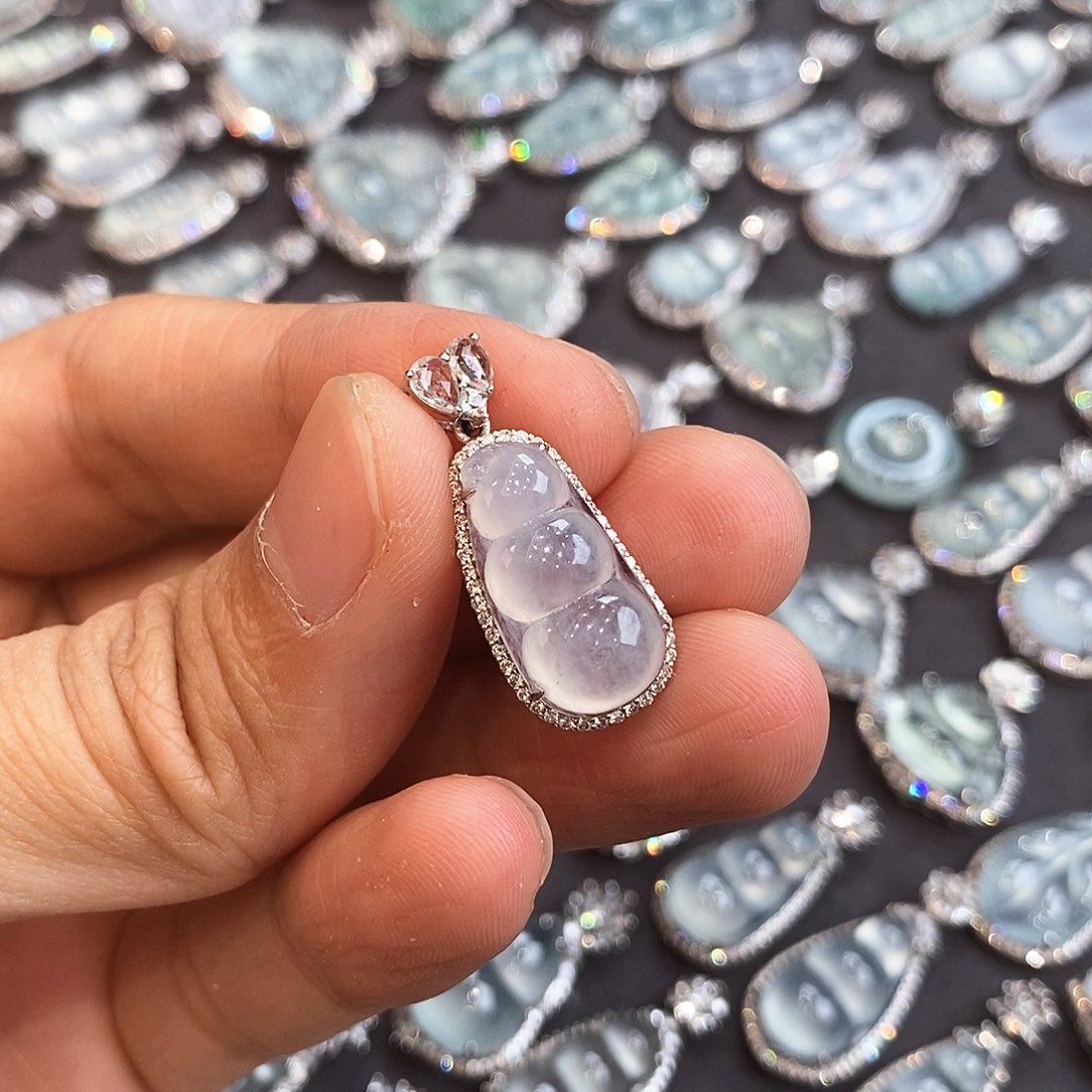 翡翠颈饰18K金镶嵌啊啊啊啊啊