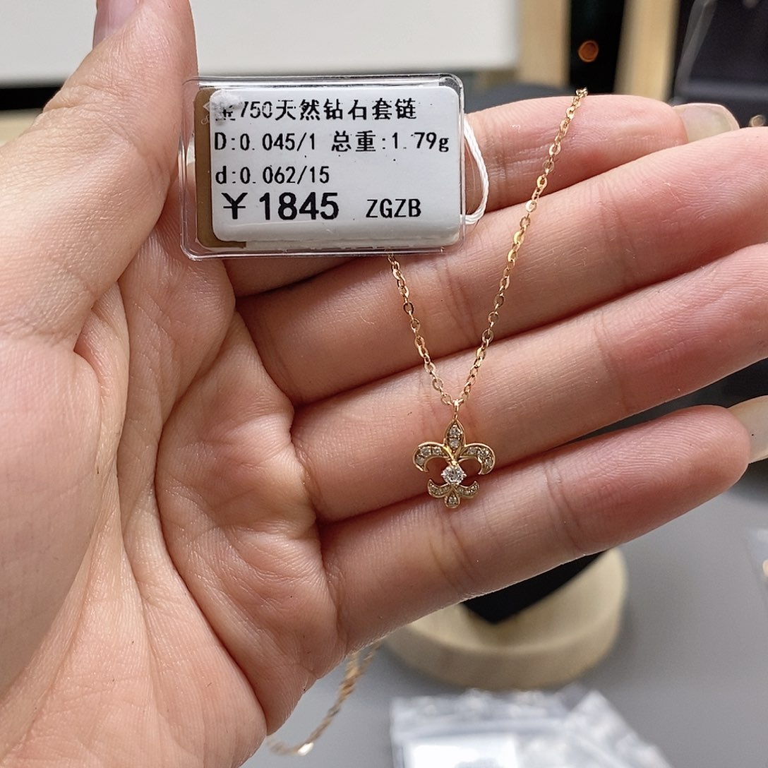 钻石项链18K金镶嵌小****)