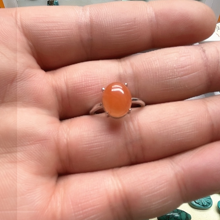 玛瑙/玉髓随机合金戒指