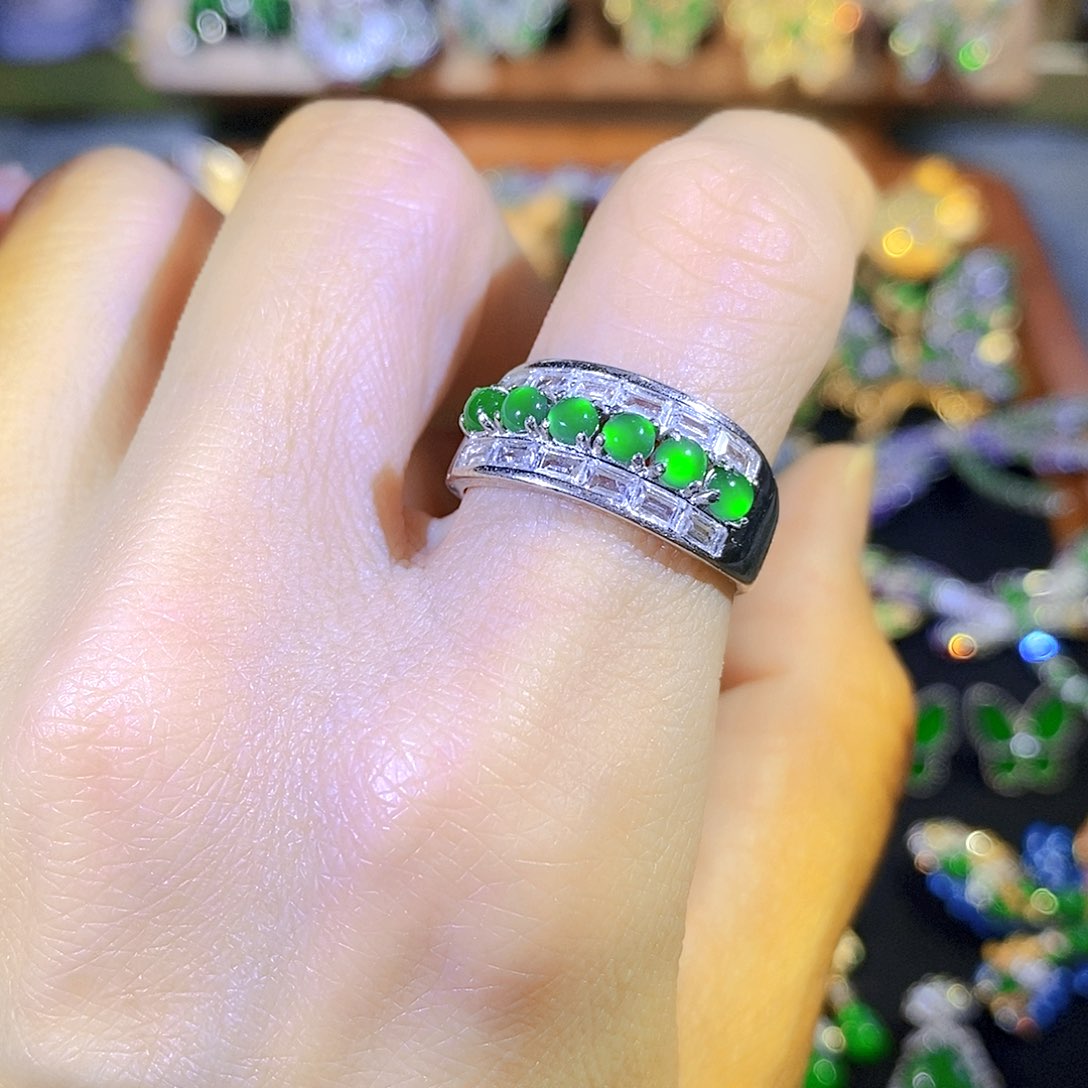 吊坠(不含链)银S925镶嵌翡翠