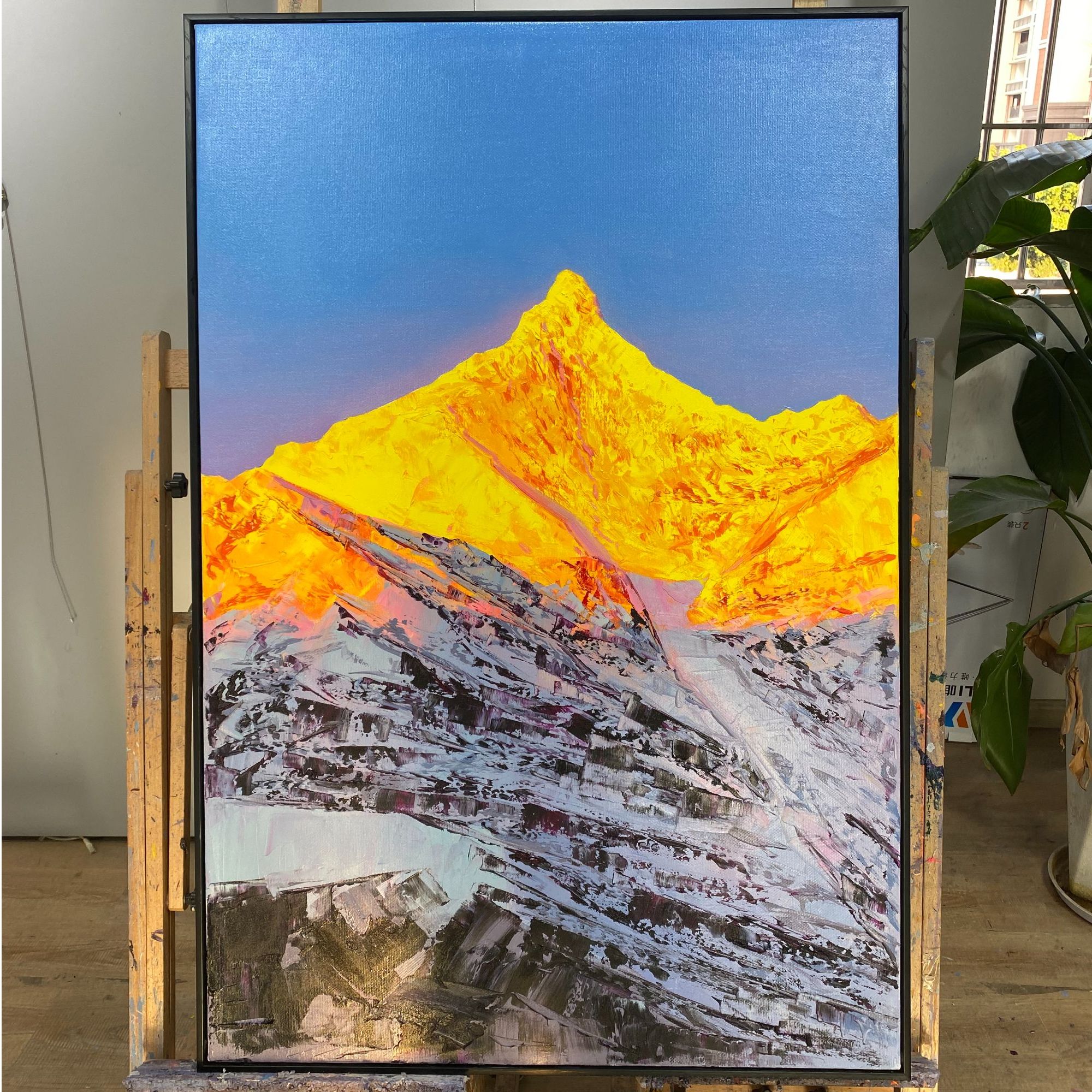 日照金山/油画/卡瓦格博/画芯80x120cm