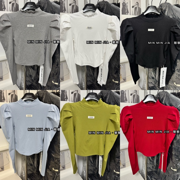 雯雯家 2025冬季新款中高领短款加绒加厚纯色打底T恤上衣