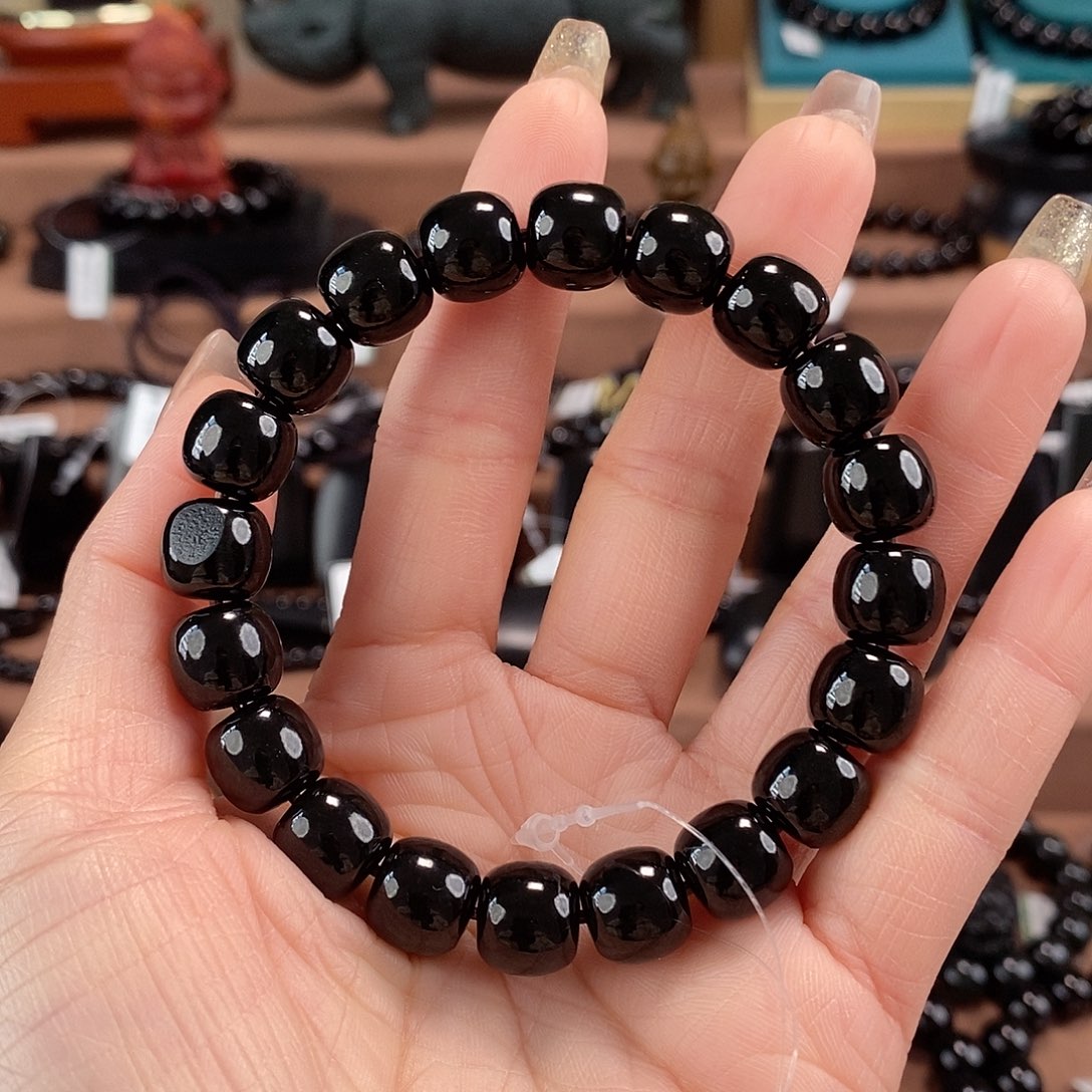 和田玉未镶嵌手链11特黑