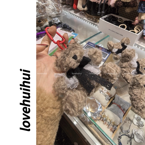 lovehuihui 《蝴蝶结毛绒bear 》时尚超可爱钥匙扣挂饰