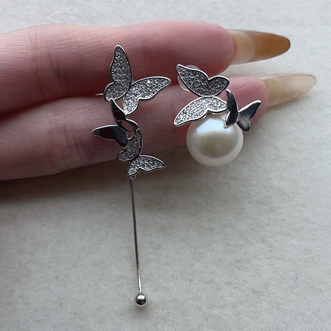 银S925镶嵌耳饰141淡水珍珠