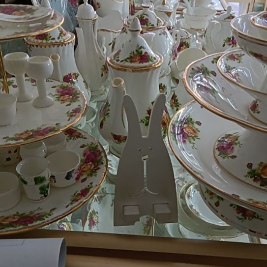 白***2玫瑰手工拍金餐具茶具