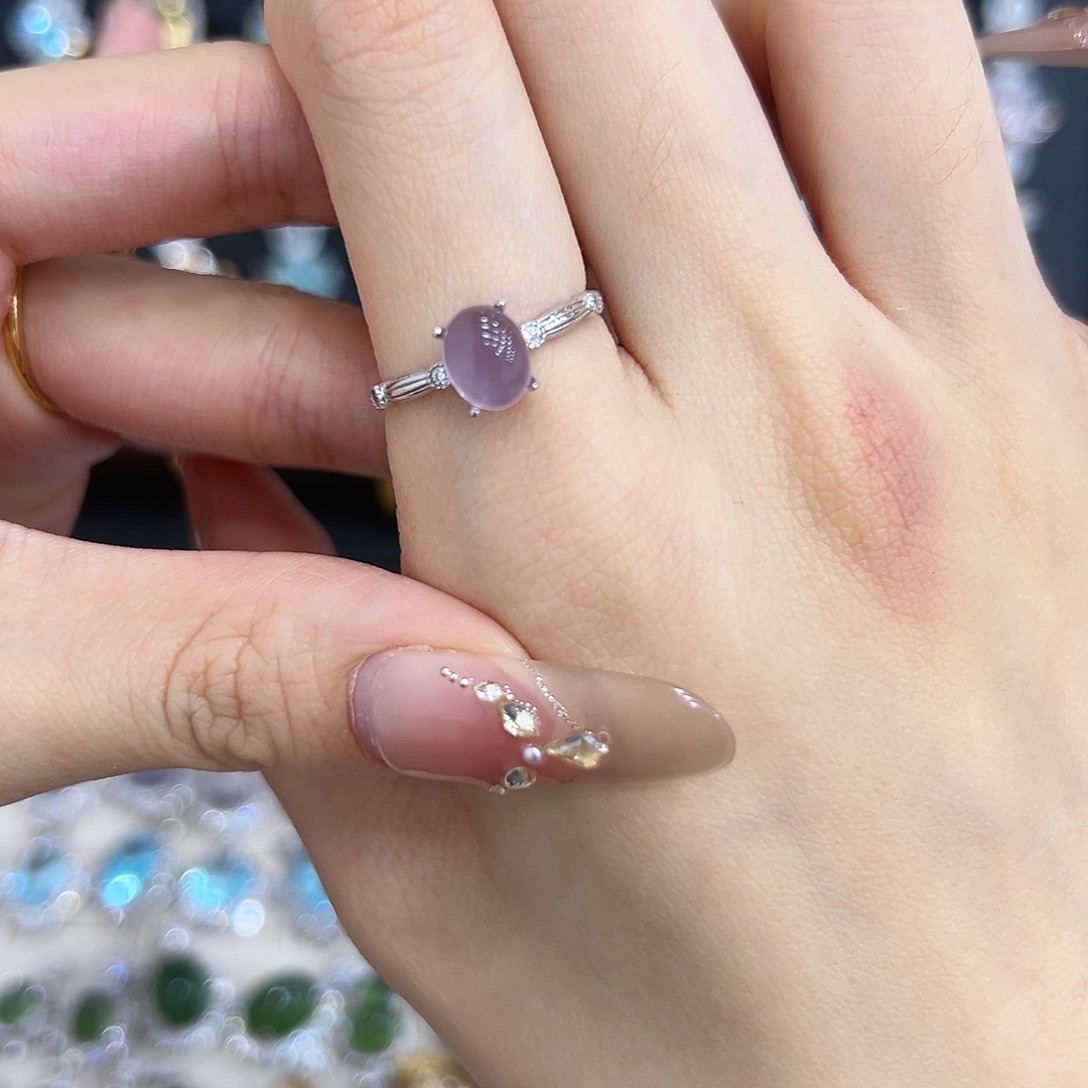 银S925镶嵌戒指萤石