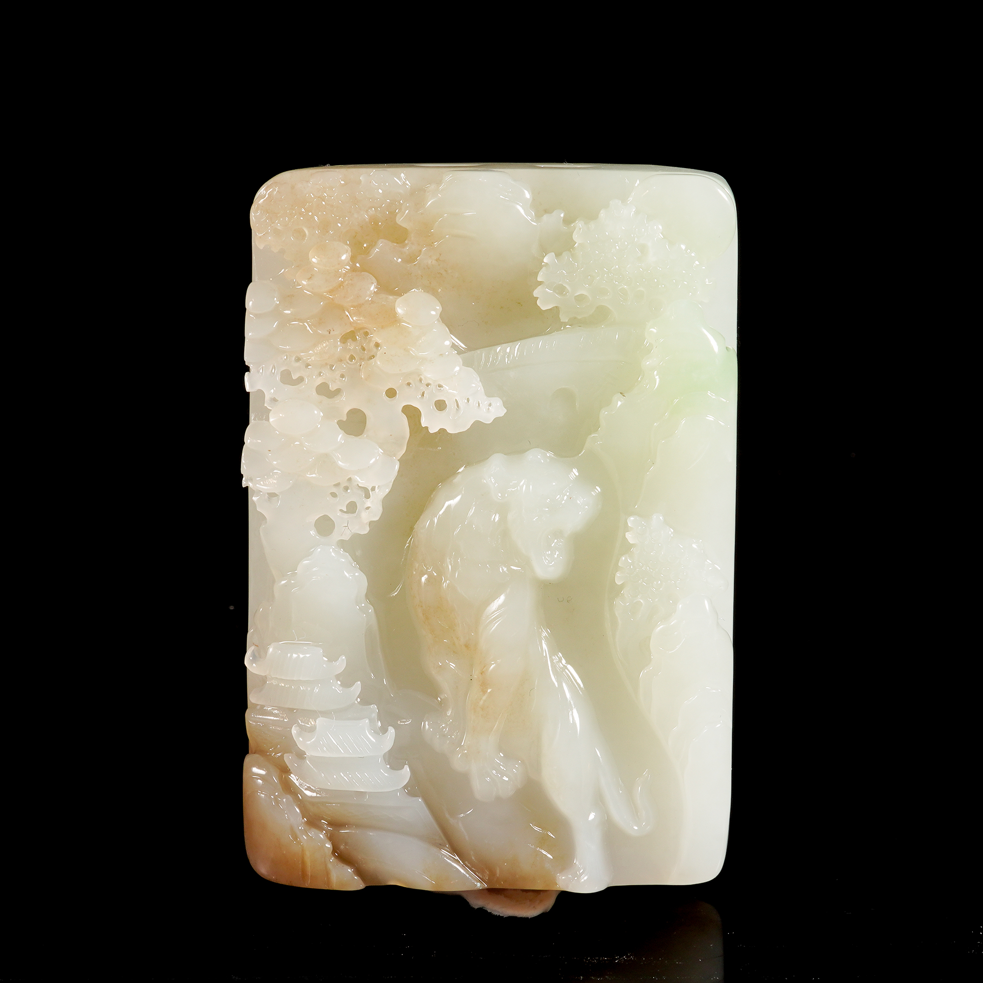 LOT.031和田玉虎啸山林牌/X3085