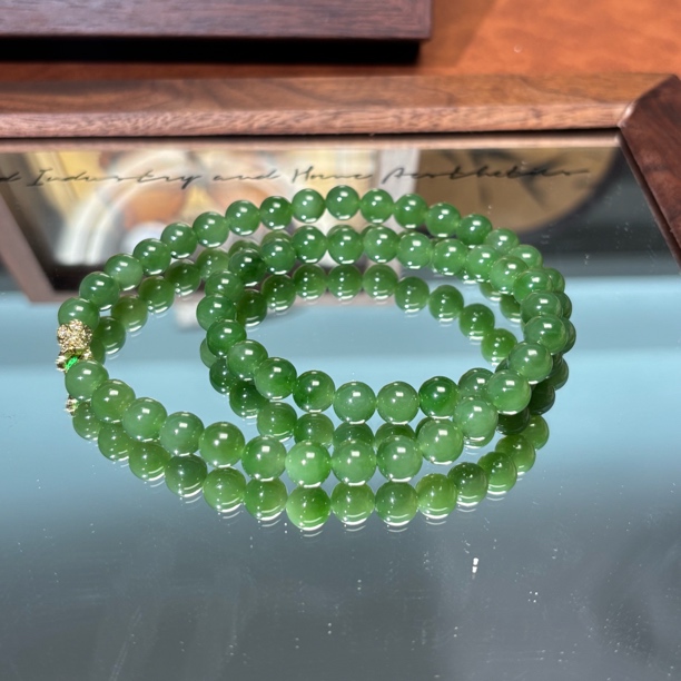 和田玉碧玉妈妈链开8mm