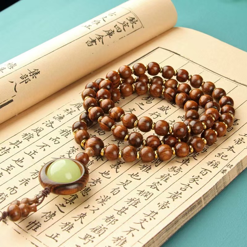 木质手链 K08黑花梨夜光珠多圈（无盒简装）