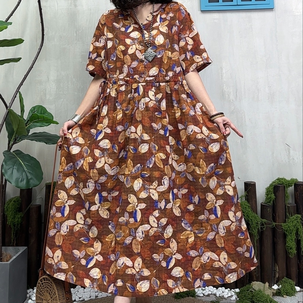 11310新款夏季优雅气质减龄显瘦遮肉连衣裙QZ