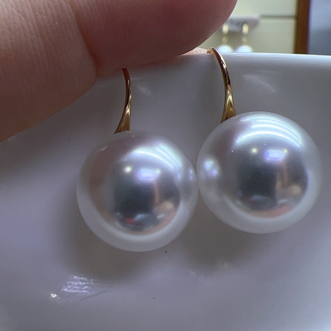 淡水珍珠耳饰18K金镶嵌