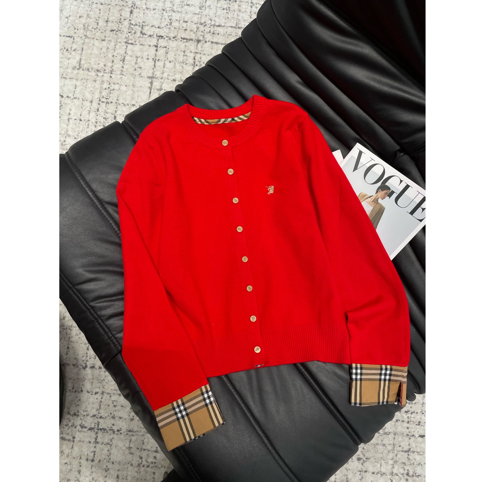 《An ni》早春新品时尚长袖修身圆领羊毛针织开衫Ani-D217