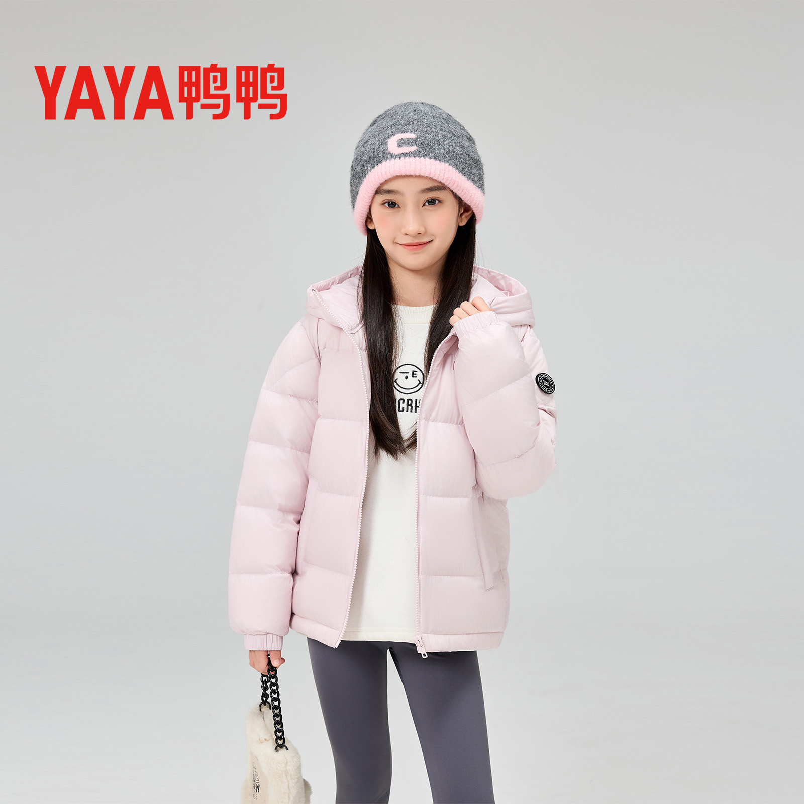 YAYA/鸭鸭新国标90绒秋冬连帽时尚加厚升级款面包服童装保暖冬季