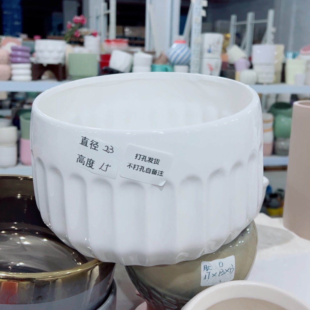 有孔，陶瓷花盆满10米包邮发货
