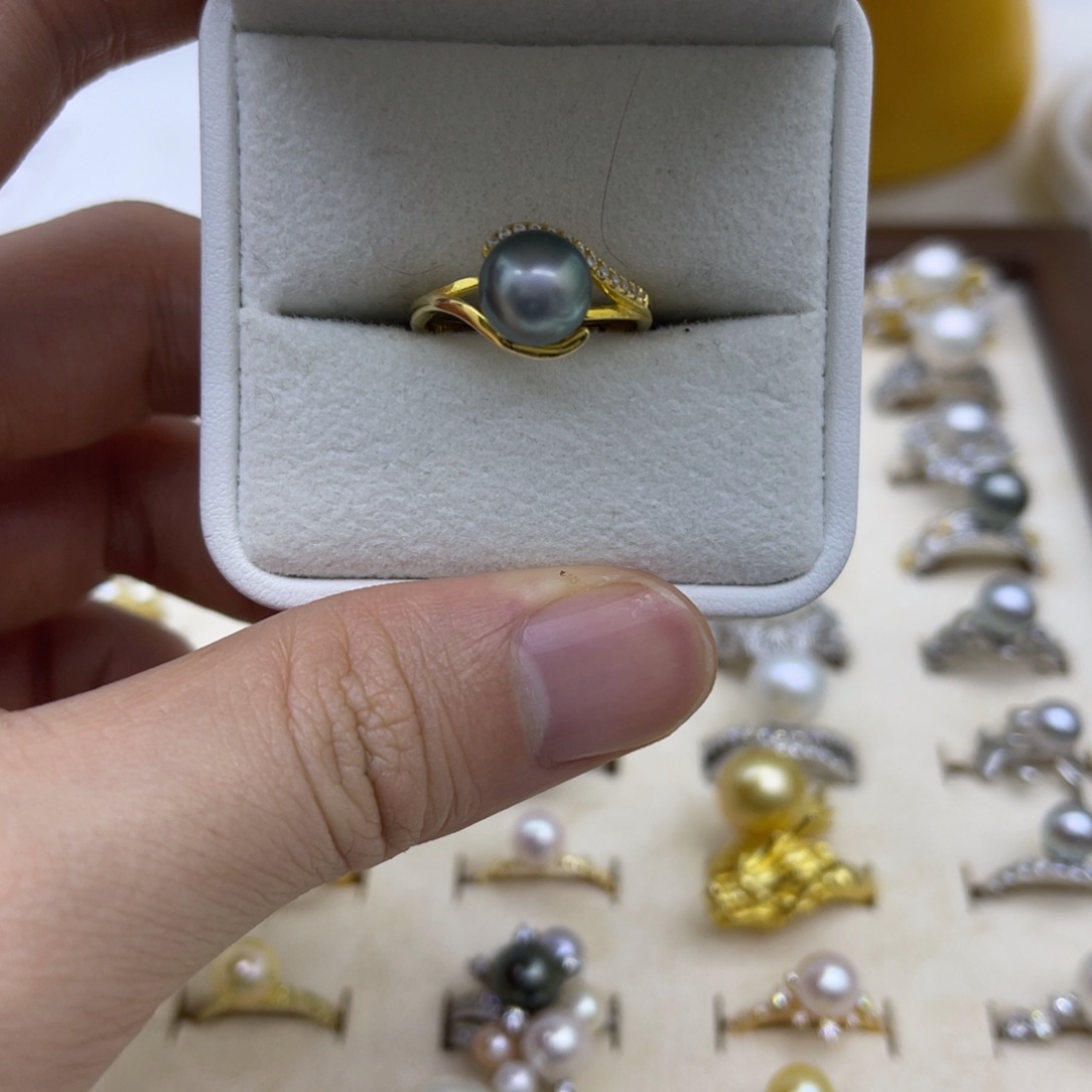 海水珍珠银S925镶嵌戒圈