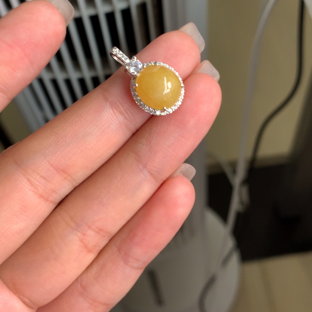 翡翠银S925镶嵌吊坠(不含链)吊坠