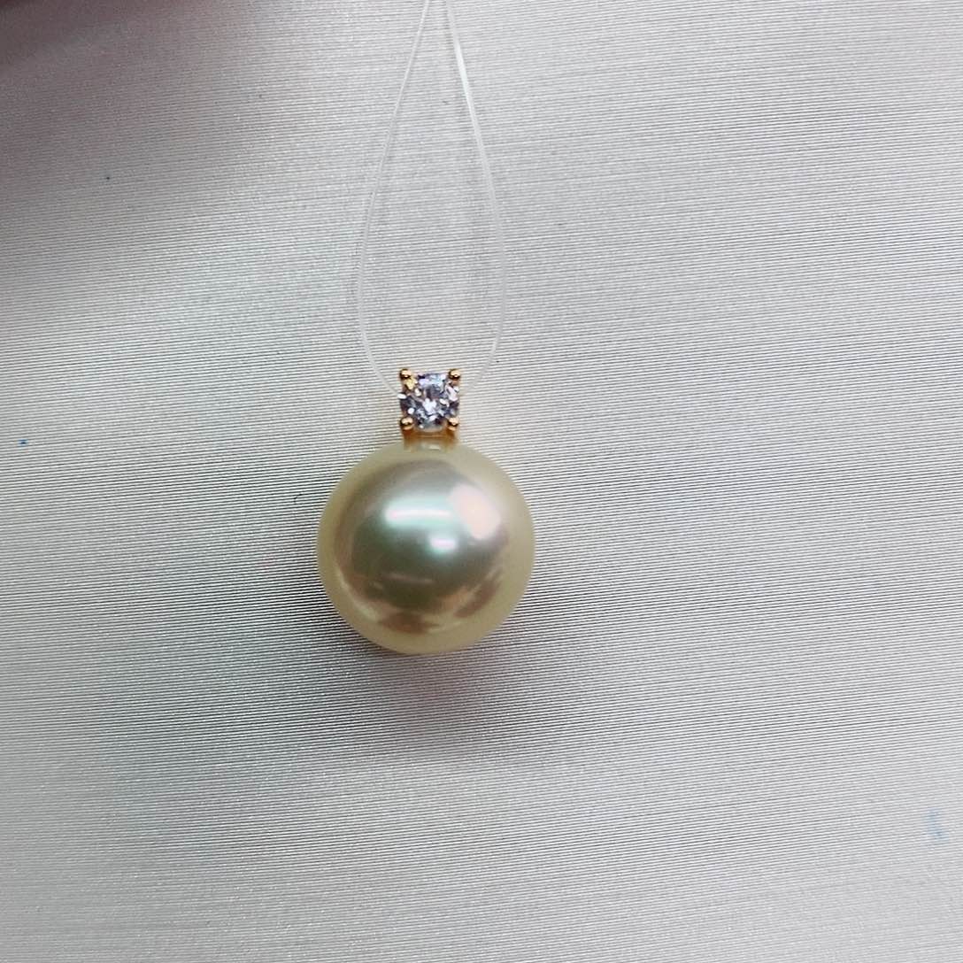 吊坠(不含链)银S925镶嵌海水珍珠11-12