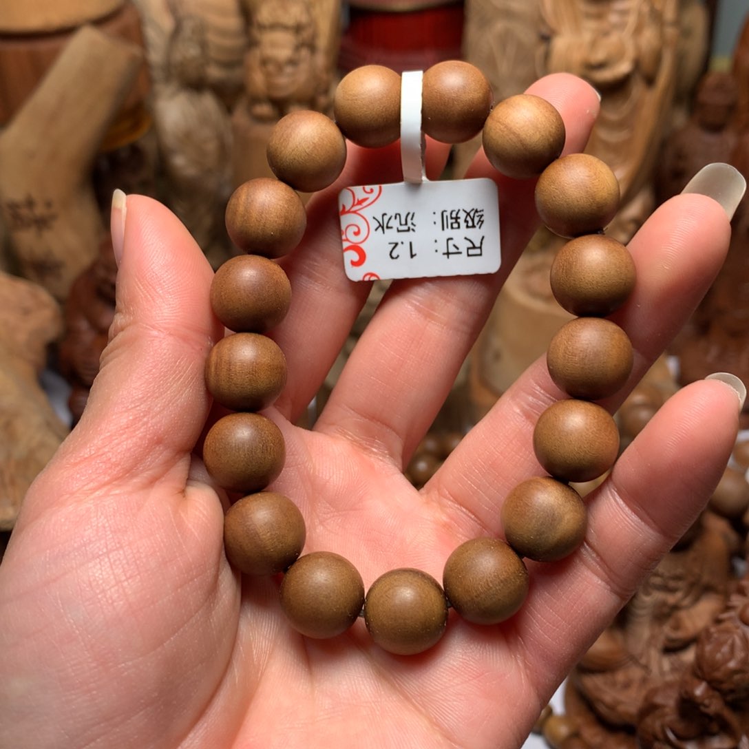 檀香木手串/手链杰老山檀香1.2沉水顺纹