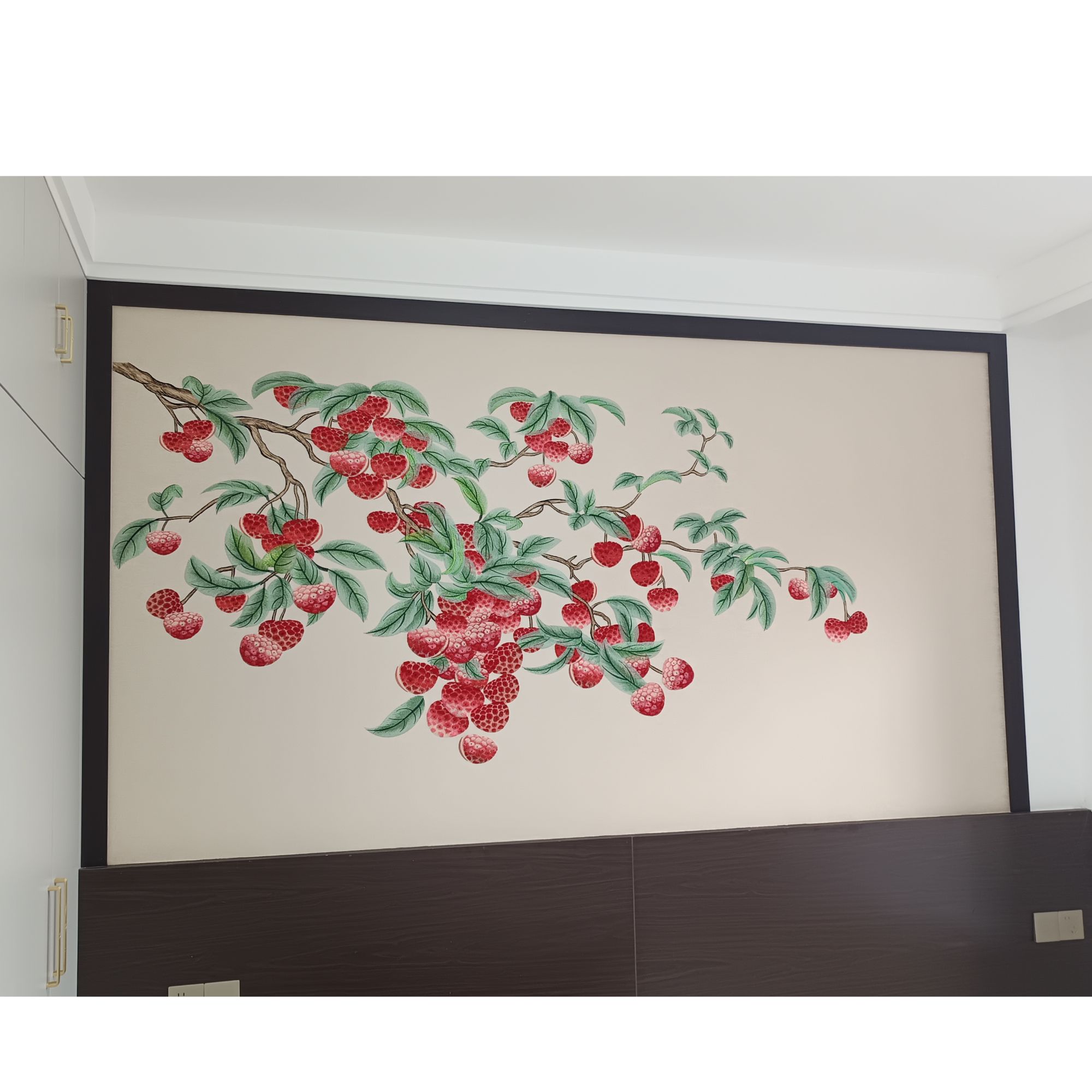 现代中式风格刺绣墙布大吉大荔适用于高档电视背景墙尺寸可定制
