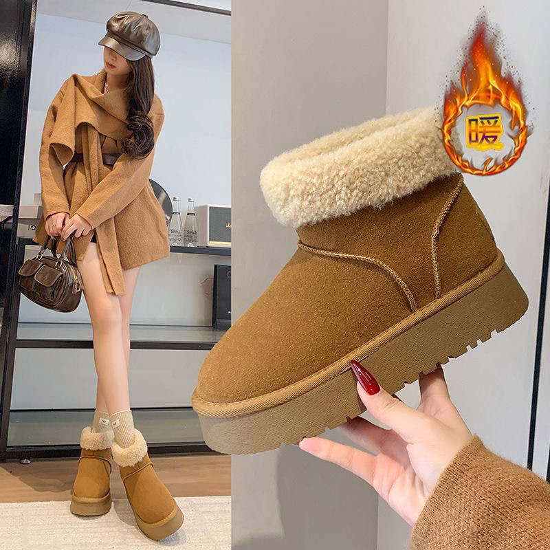 【毛毛雪地靴】爆款女款冬季加绒加厚厚底百搭雪地靴