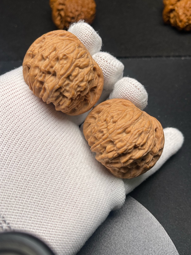 10801全品无修对歪山地果磨盘狮子头文玩核桃 尺寸:边42肚38高34