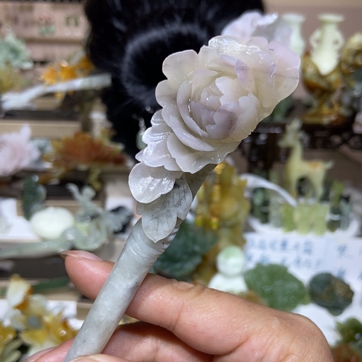 蛇纹石玉未镶嵌发饰