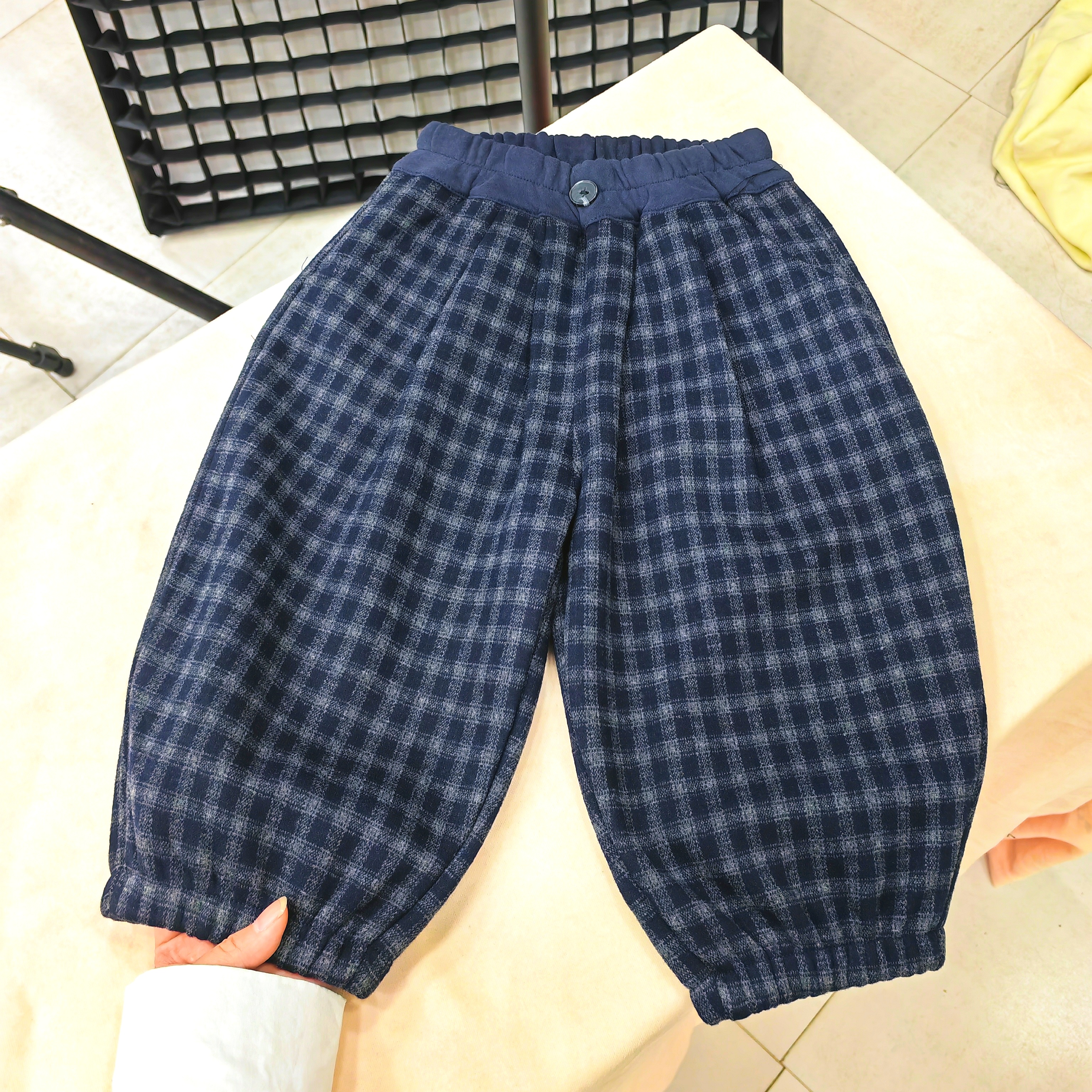 儿童加绒加厚秋冬装裤子男女格子裤儿童运动裤中小童休闲裤韩版