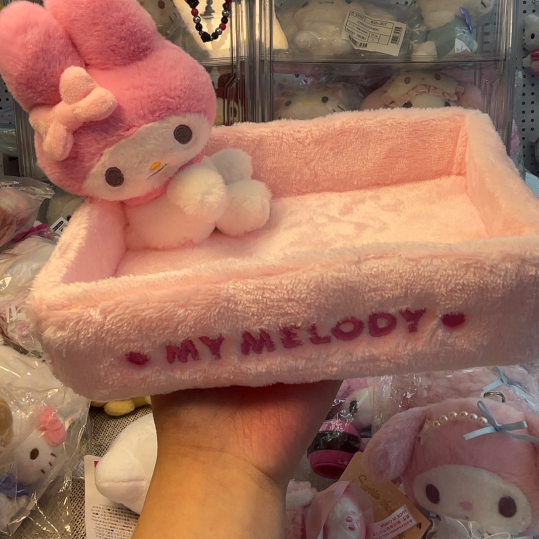 毛绒三丽鸥美乐蒂毛绒收纳筐