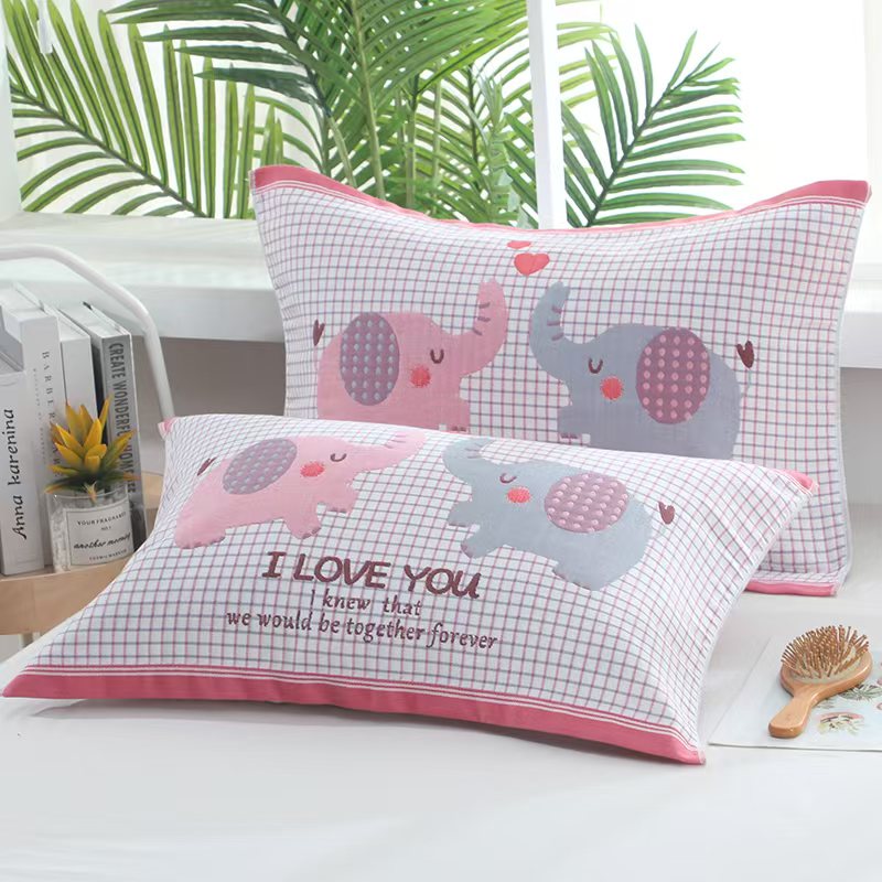 【47*69枕巾】儿童学生纱布棉枕巾一对装防尘枕头巾