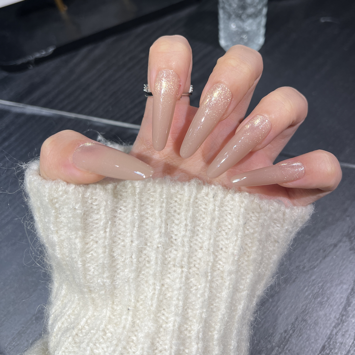 粉底液/纯手工显白高级感猫眼穿戴甲仙女必备新款
