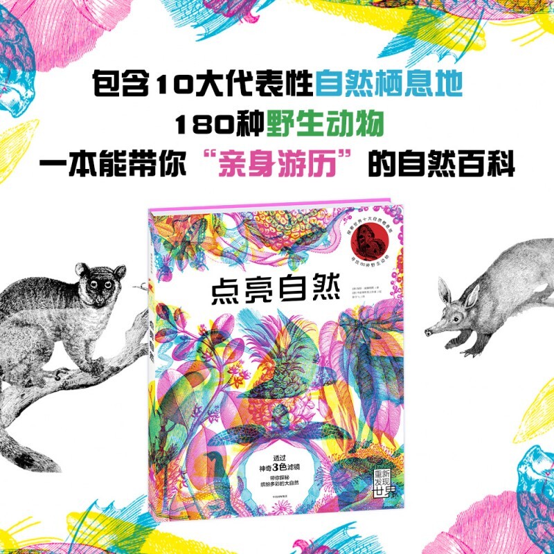 恐龙时代+点亮自然（2册）5-12岁史前/恐龙/野生动物/三色滤镜