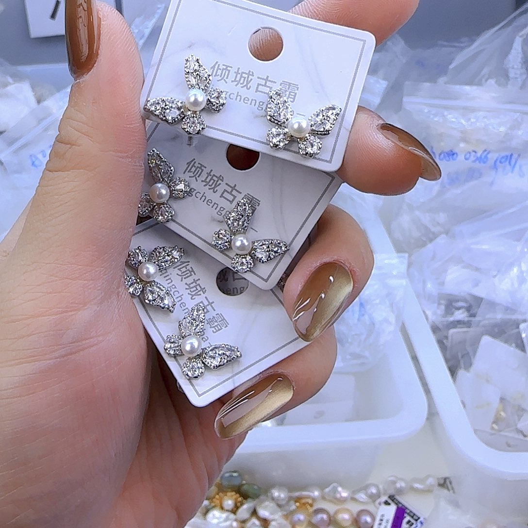 银S925镶嵌项链定制573淡水珍珠