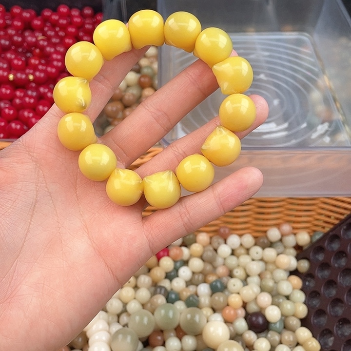 白玉菩提吊坠金*z14-16mm 一条