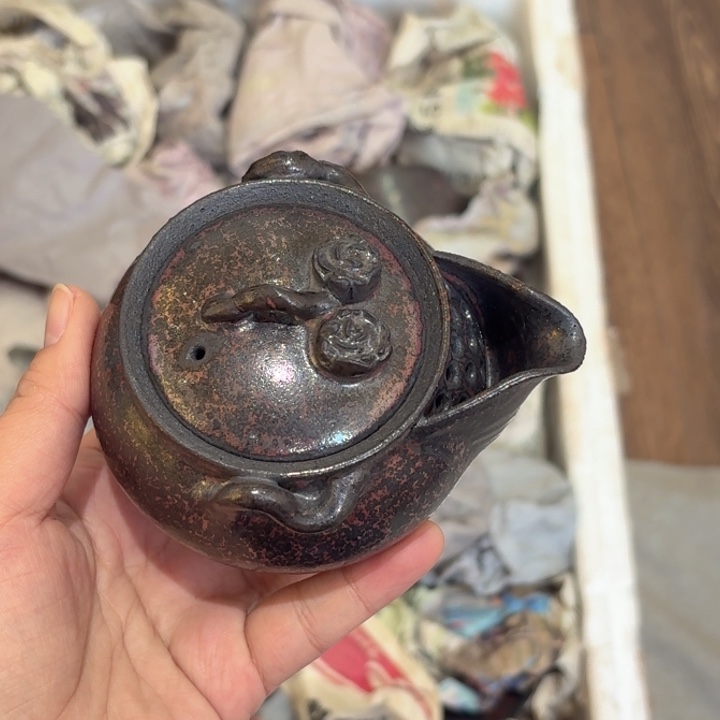 06微瑕黑砂宝瓶壶传统工艺茶器作品