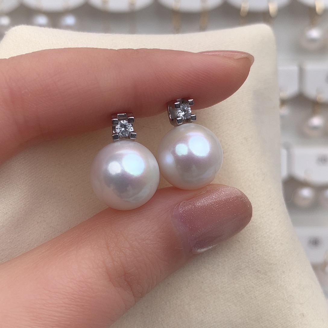 18K金镶嵌耳饰淡水珍珠