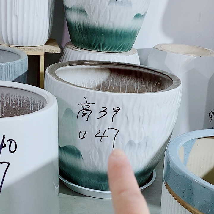 陶瓷陶瓷大花盆特大山水