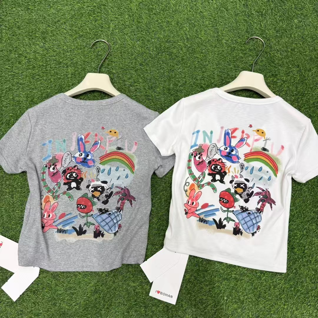 4969#深圳BOHAN秀秀家2025夏季新款花园短袖T恤