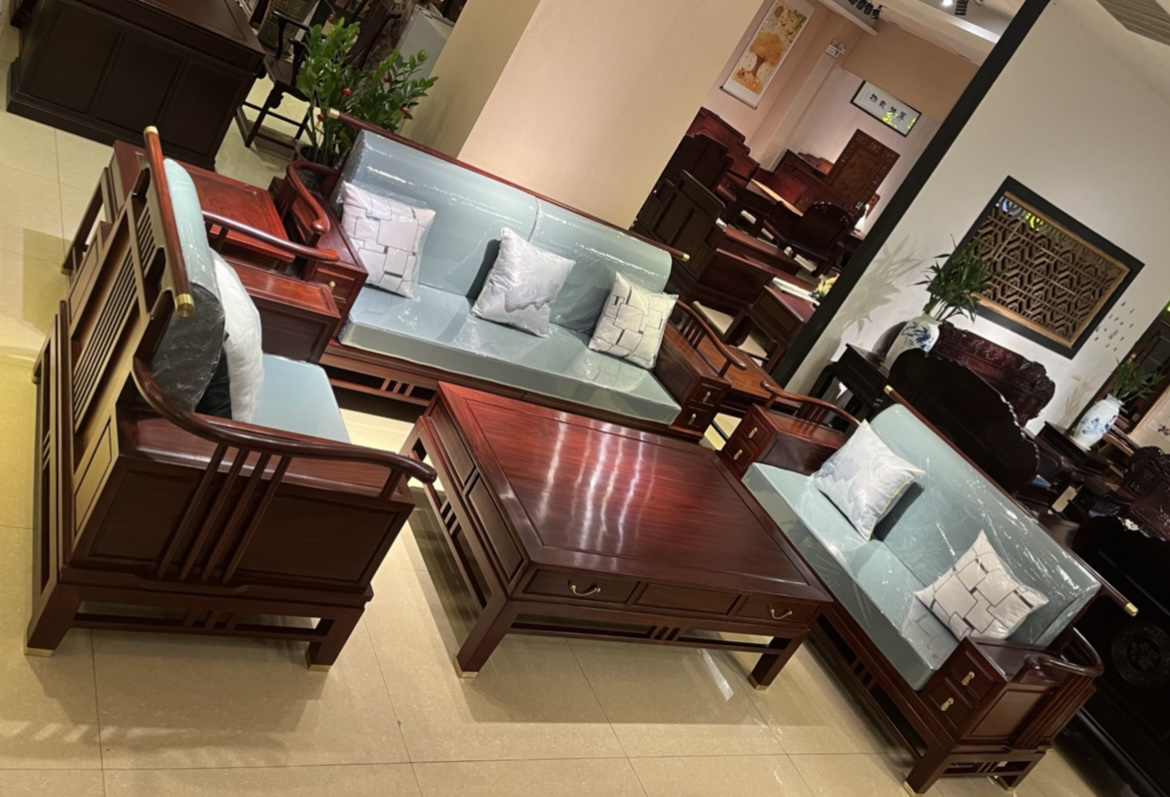 荣祥居推荐—圆梦123书房六件套沙发客厅新中式红木沙发客厅家用