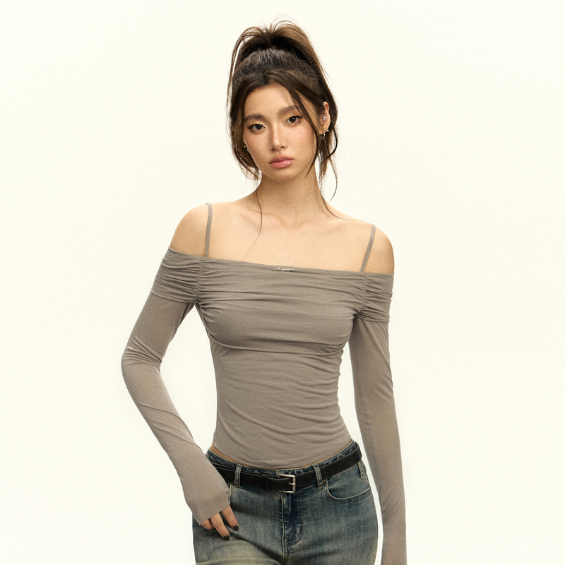 Ariseism 美式复古长袖T恤女秋季新款修身上衣