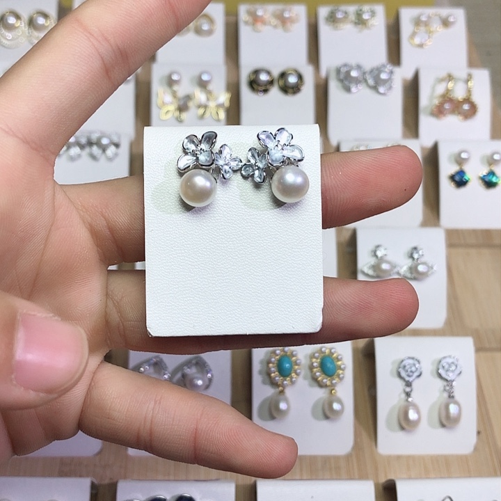 淡水珍珠耳饰银S925镶嵌