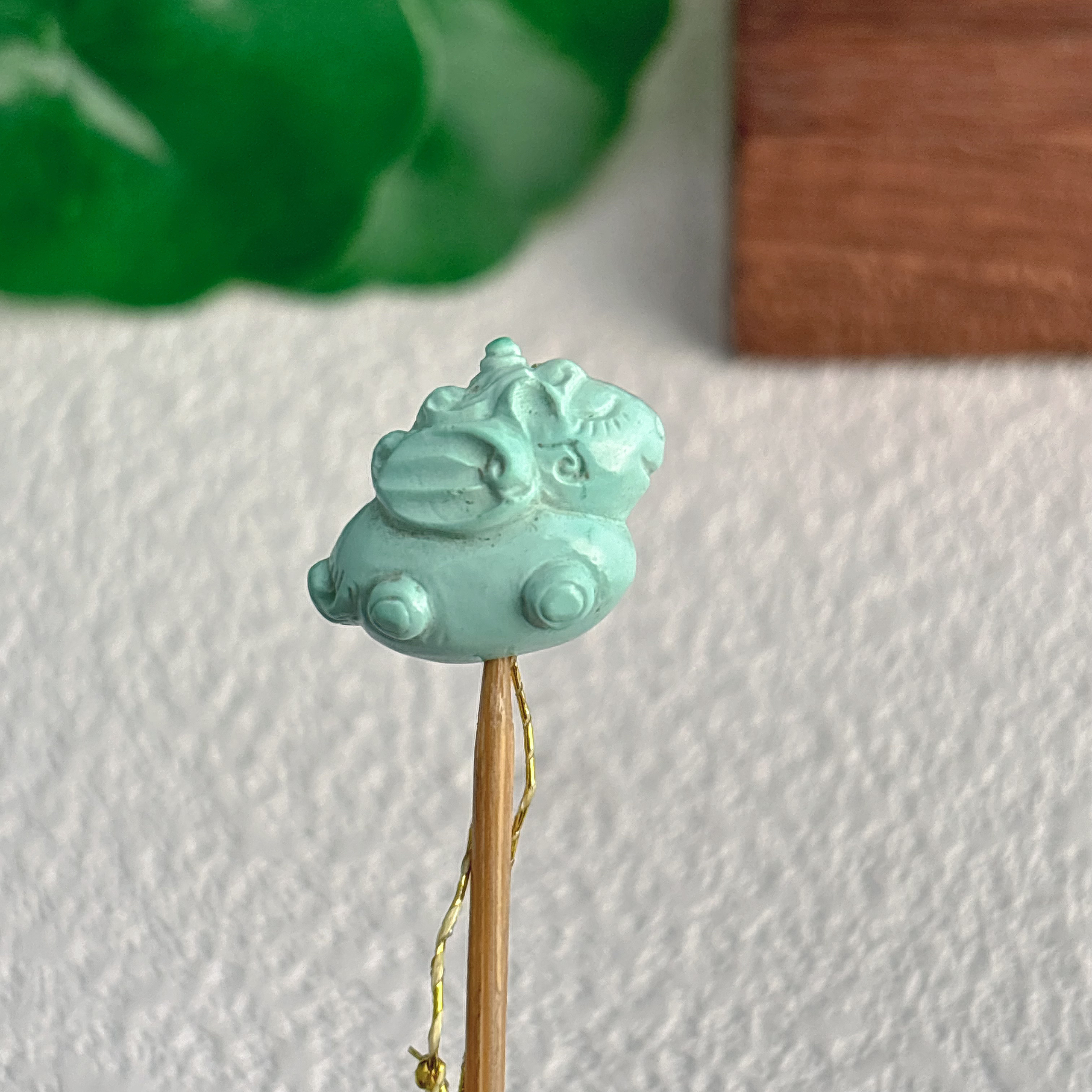 240天然绿松石独角兽配饰