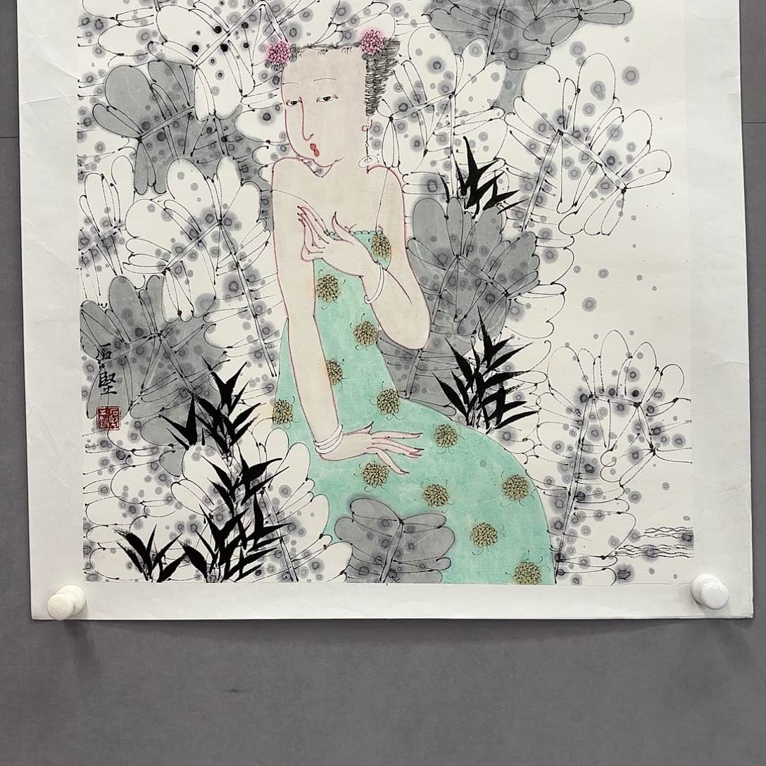 国画艺术家真人手绘