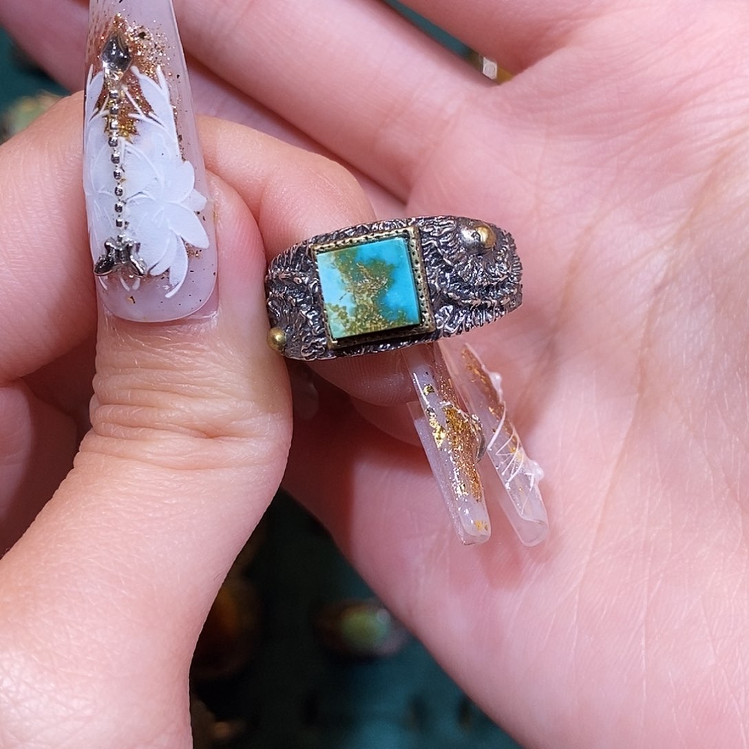 绿松石戒指银S925镶嵌?****戒指