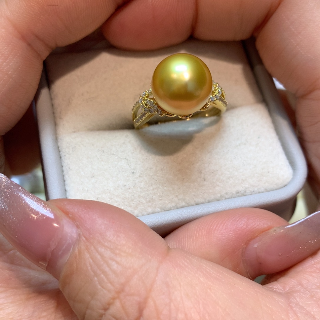 海水珍珠戒指银S925镶嵌