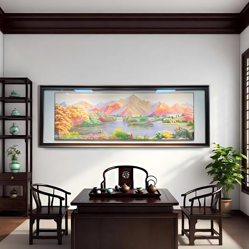 铜小鸭《金山聚宝》手工雕刻铜雕装饰画 沙发背景 办公室背景装饰画