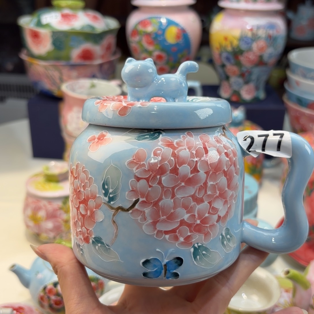 瓷片景德镇手绘高温釉下彩陶瓷茶具