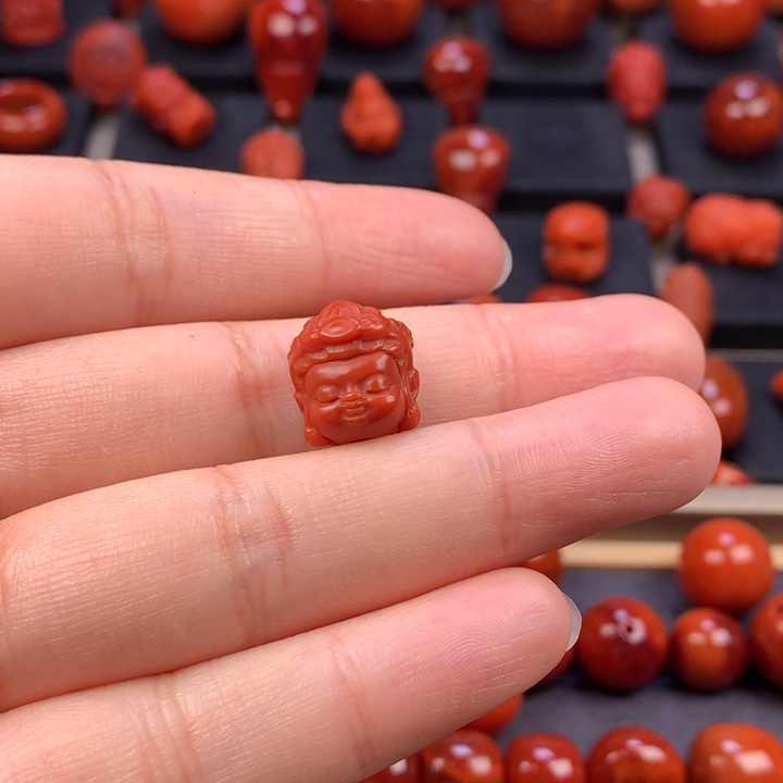 @***學南红玛瑙未镶嵌黄财神