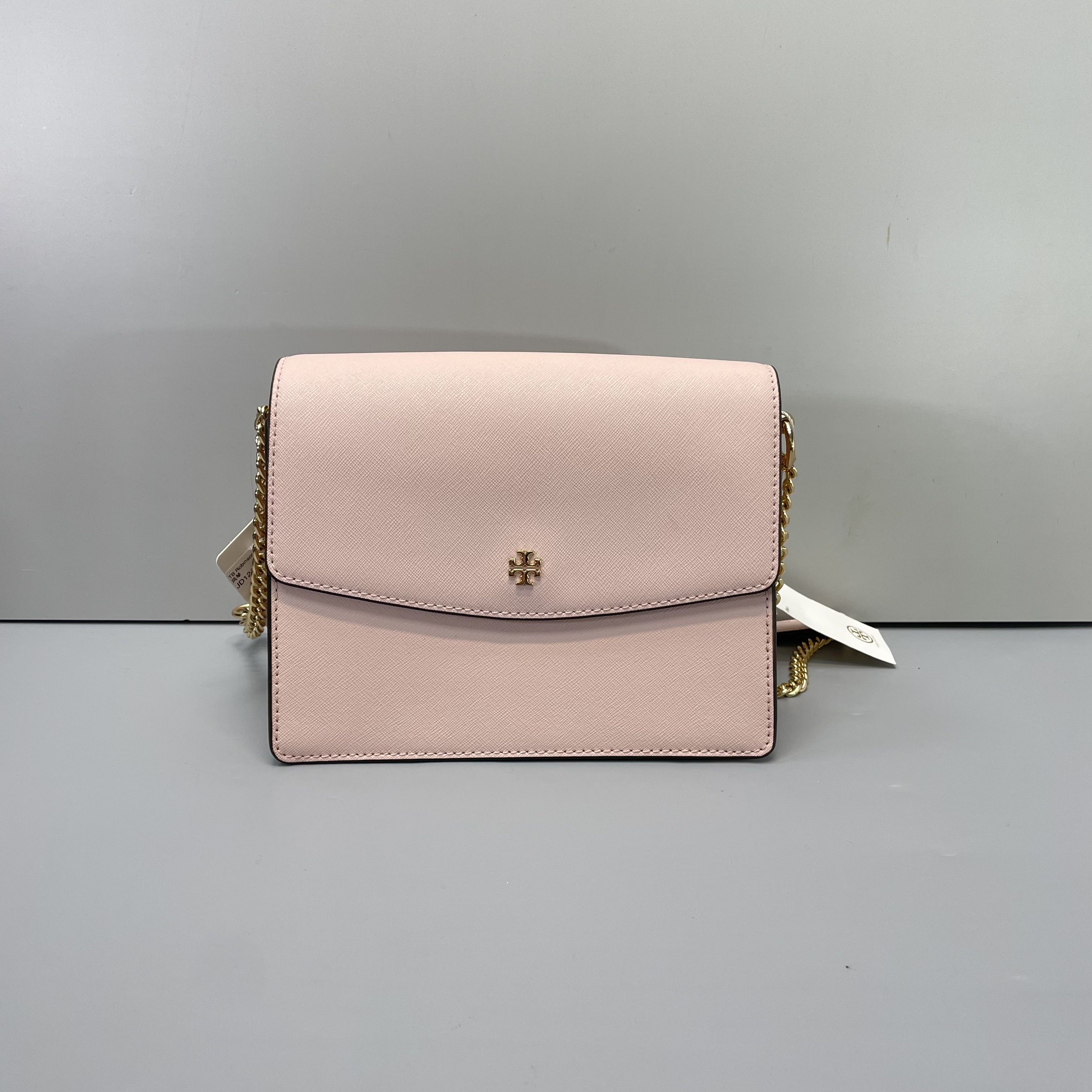 95新 TORY BURCH/汤丽柏琦 媚姐/粉色风琴包21X16X10cmF121903